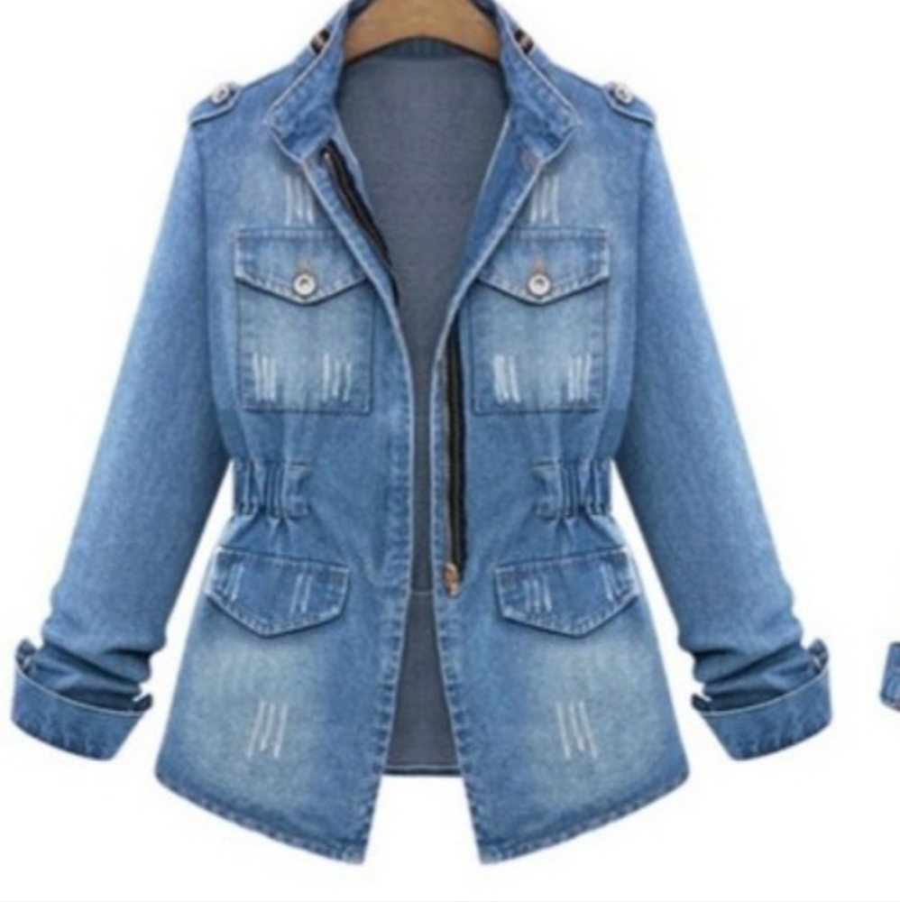 Women Denim Zip Jacket Medium